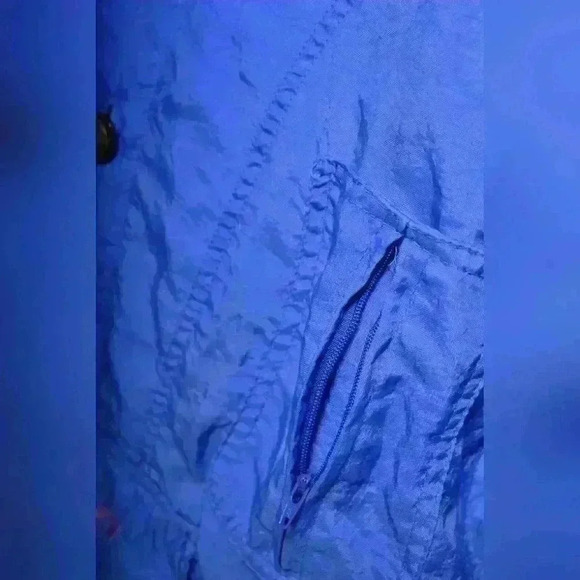 90s ADIDAS Neon Blue Purple Nylon  Anorak Windbreaker Track Jacket Hoodie L XL - Picture 7 of 9